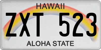 HI license plate ZXT523