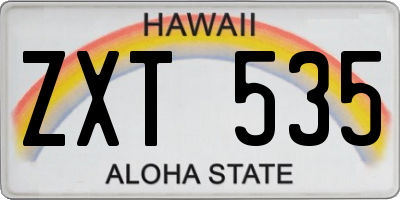 HI license plate ZXT535