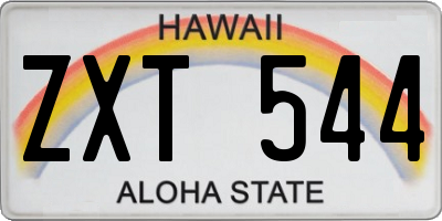 HI license plate ZXT544