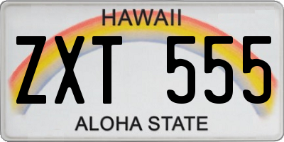 HI license plate ZXT555