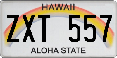 HI license plate ZXT557