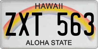 HI license plate ZXT563