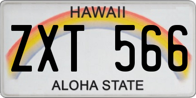 HI license plate ZXT566
