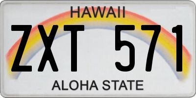HI license plate ZXT571