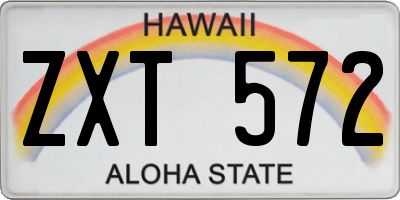 HI license plate ZXT572