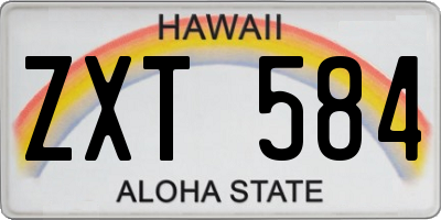 HI license plate ZXT584