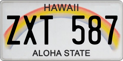 HI license plate ZXT587