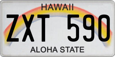 HI license plate ZXT590