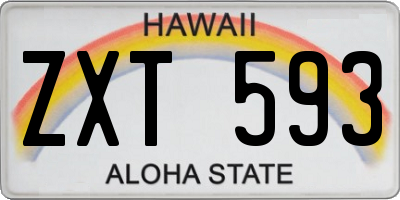 HI license plate ZXT593