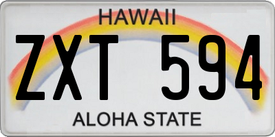 HI license plate ZXT594