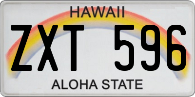 HI license plate ZXT596