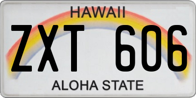 HI license plate ZXT606