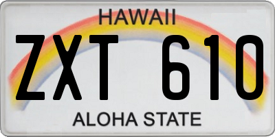 HI license plate ZXT610