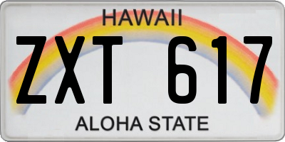 HI license plate ZXT617