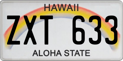 HI license plate ZXT633