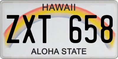 HI license plate ZXT658