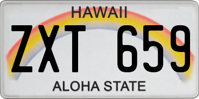 HI license plate ZXT659