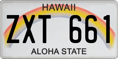 HI license plate ZXT661