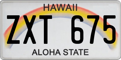 HI license plate ZXT675