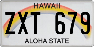 HI license plate ZXT679
