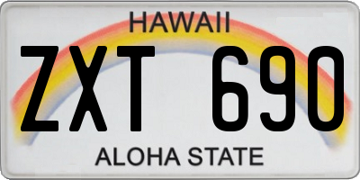 HI license plate ZXT690