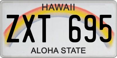 HI license plate ZXT695