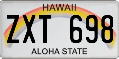 HI license plate ZXT698