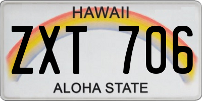 HI license plate ZXT706