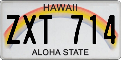 HI license plate ZXT714