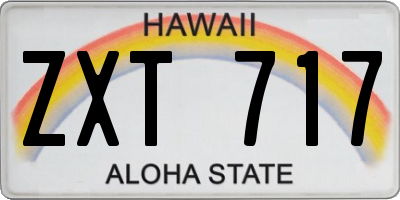 HI license plate ZXT717
