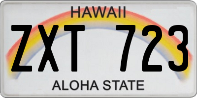 HI license plate ZXT723