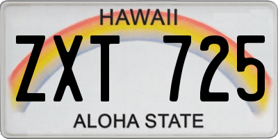 HI license plate ZXT725