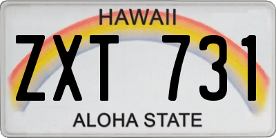 HI license plate ZXT731