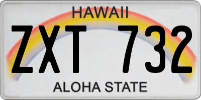 HI license plate ZXT732