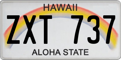 HI license plate ZXT737