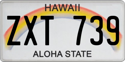 HI license plate ZXT739