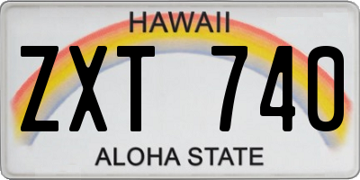 HI license plate ZXT740