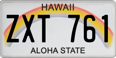 HI license plate ZXT761