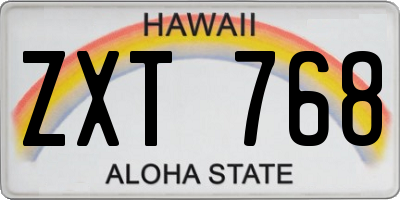 HI license plate ZXT768
