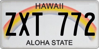 HI license plate ZXT772