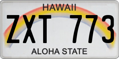 HI license plate ZXT773