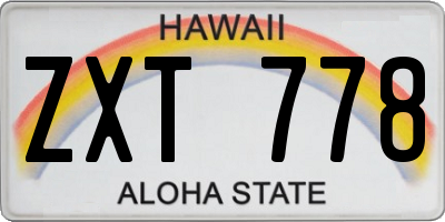 HI license plate ZXT778