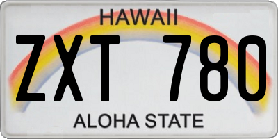 HI license plate ZXT780