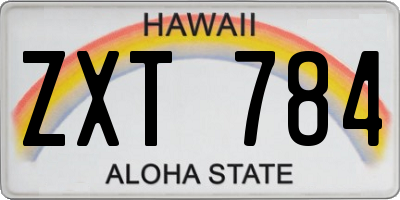 HI license plate ZXT784