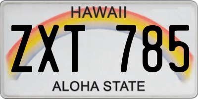 HI license plate ZXT785