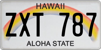 HI license plate ZXT787
