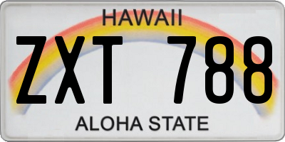 HI license plate ZXT788