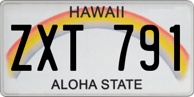 HI license plate ZXT791