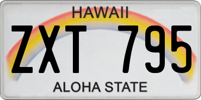 HI license plate ZXT795
