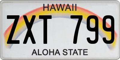 HI license plate ZXT799